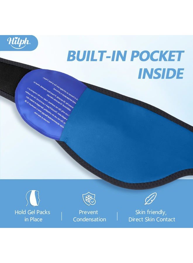 Hilph Wisdom Teeth Recovery Ice Pack Head Wrap. Adjustable Jaw Strap with 4 Replacement Hot Cold Packs for Dental, Chin, TMJ Relief, Oral Surgery, Tooth Extraction & Teeth Removed, Tonsillectomy Blue - Image 5