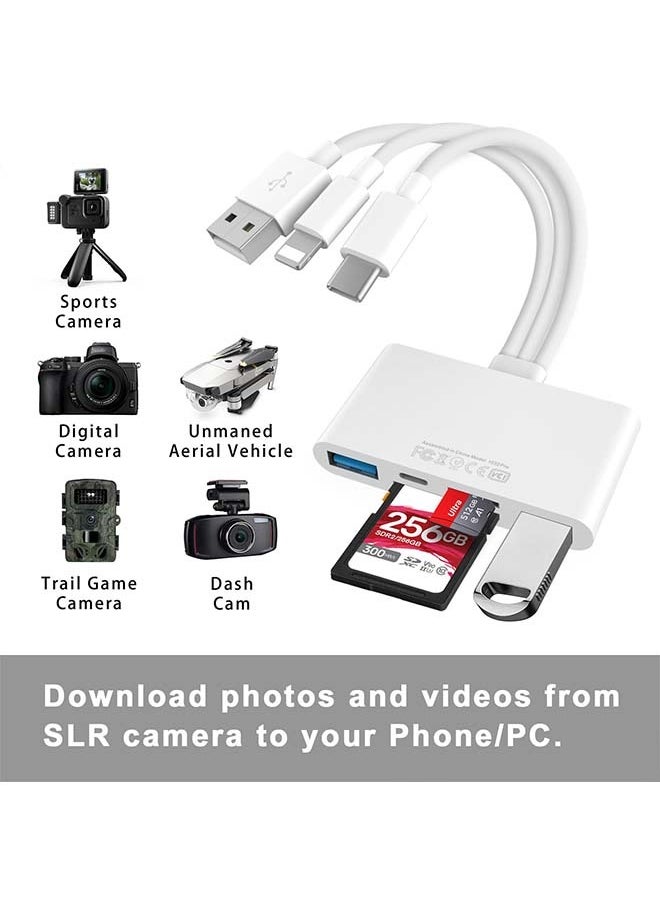 ماركة غير محددة - قارئ بطاقات الذاكرة 5 في 1، ومحول USB OTG وقارئ بطاقات SD لأجهزة i-Phone/i-Pad وUSB C وما إلى ذلك - Image 1