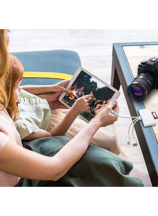 ماركة غير محددة - قارئ بطاقات الذاكرة 5 في 1، ومحول USB OTG وقارئ بطاقات SD لأجهزة i-Phone/i-Pad وUSB C وما إلى ذلك - Image 1