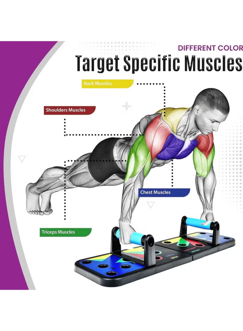 Generic Push Up Board for Men & Women, Multi-Function Foldable Press Board, Muscle max Push Up Handles, Fitness Strength & Exercise Training Equipment for Home Workout Portable Gym For Chest, Abdominal  - Image 2