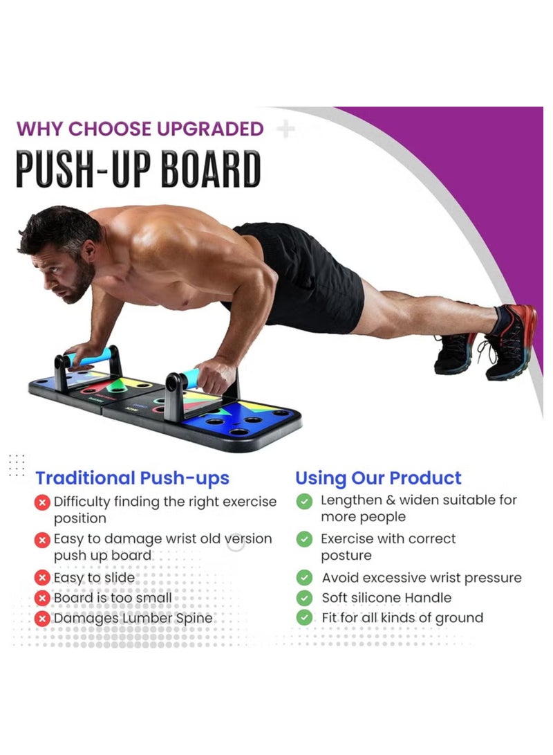 Generic Push Up Board for Men & Women, Multi-Function Foldable Press Board, Muscle max Push Up Handles, Fitness Strength & Exercise Training Equipment for Home Workout Portable Gym For Chest, Abdominal  - Image 3