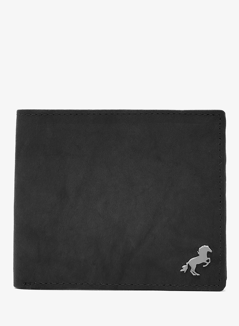 روبرت وود محفظة جلد طبيعي قابلة للطي بشعار حصان