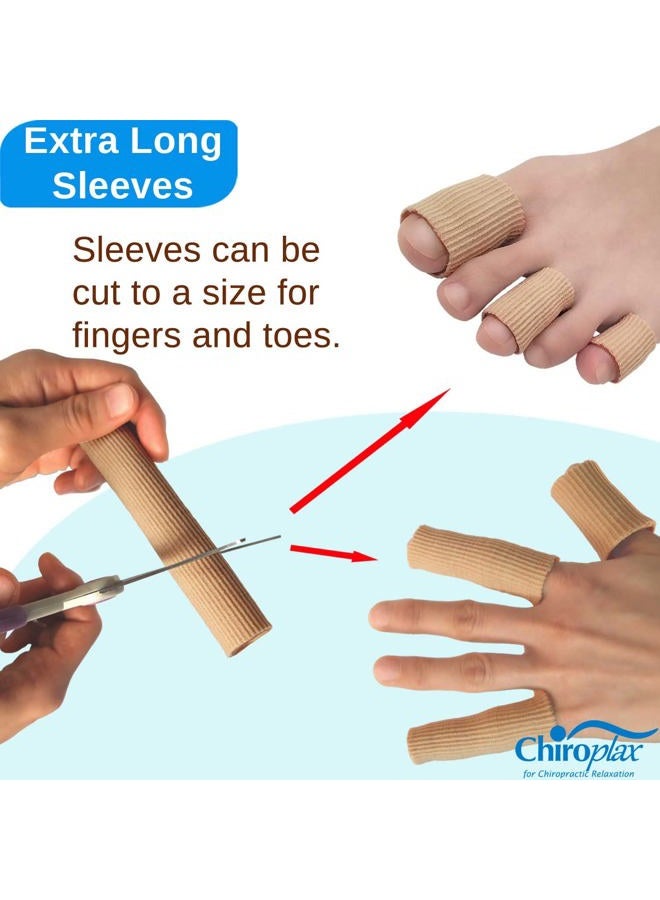 Chiroplax Toe Tubes Sleeves Protectors Cushions Fabric & Gel Lining Finger Toe Separator Tubing for Bunion, Hammer Toe, Callus, Corn, Blister (5 Pack, Size Small) - Image 5