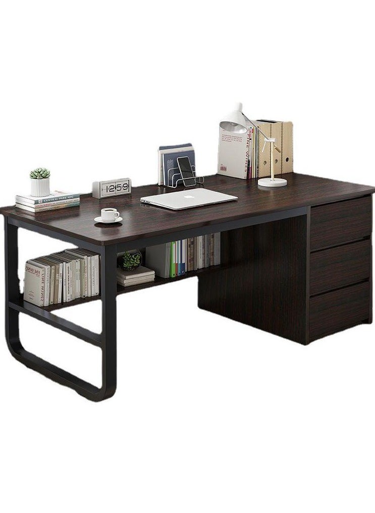 CityRiya-Long Computer Desk, Gaming Desk, Home Office Desk Work Table, Executive Desk with Storage Cabinet, 100*50*73cm Laptop PC Desk Study Writing Table,  Large Workstation Business Furniture  - Image 1