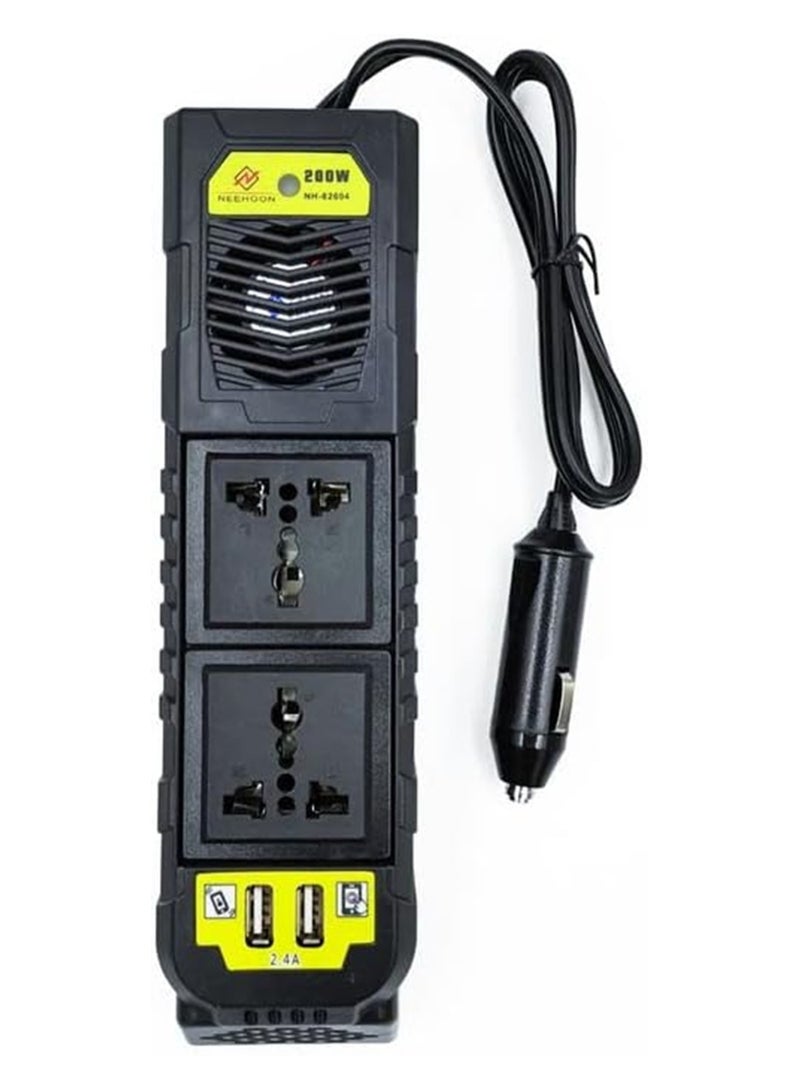 NEEHOON NEE HOON (NH82604) 12V To 220V-240V Power Out/Car Inverter, 200W Power Inverter/2 USB Port 50/60Hz - Image 2