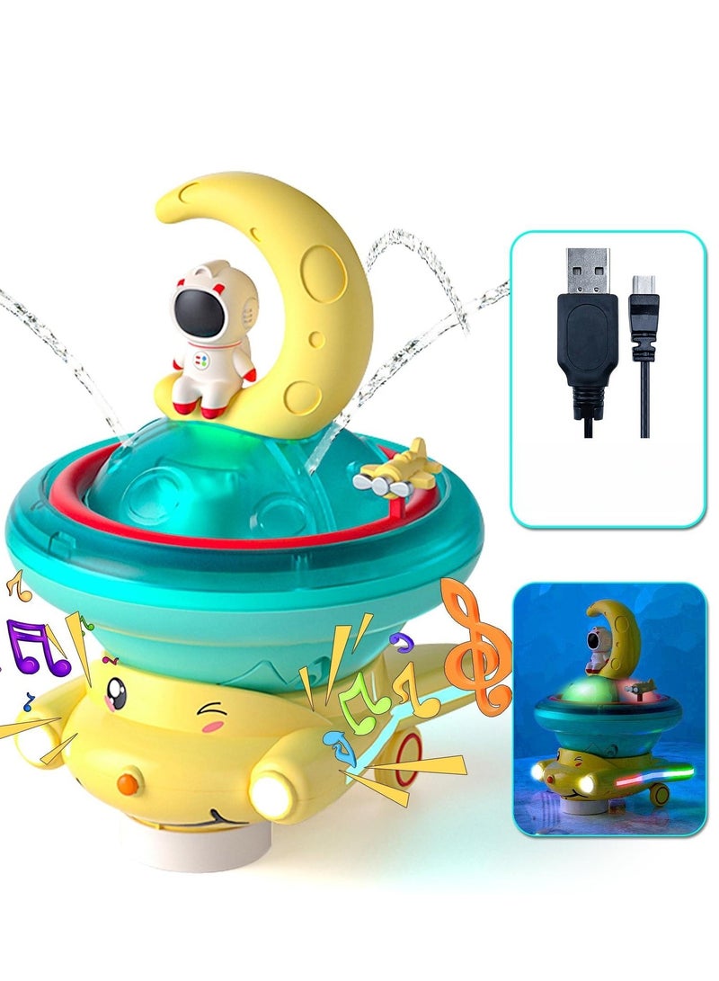 SOLARAE Baby Bath Toys for Toddlers, Spray Water Toy Rotation Baby Light up Bath Toys, Astronaut Sprinkler Bathtub Toys, Bathtub Pool Bath Toys Gift for 1 2 3 4 5 Year Old Boys Girls - Image 1