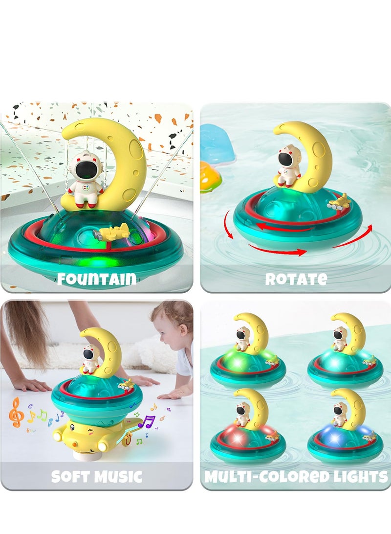 SOLARAE Baby Bath Toys for Toddlers, Spray Water Toy Rotation Baby Light up Bath Toys, Astronaut Sprinkler Bathtub Toys, Bathtub Pool Bath Toys Gift for 1 2 3 4 5 Year Old Boys Girls - Image 4