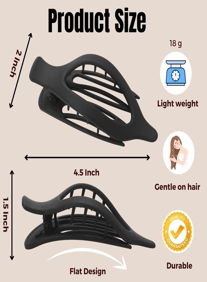 CENTSTAR 8 Pack Large French Flat Side Hair Clips for Women Thick and Thin Hair,Matte Finish Strong Hold No Slip Grip Lay Claw Clip Barrettes for Women Girls Styling Accessories - Image 2