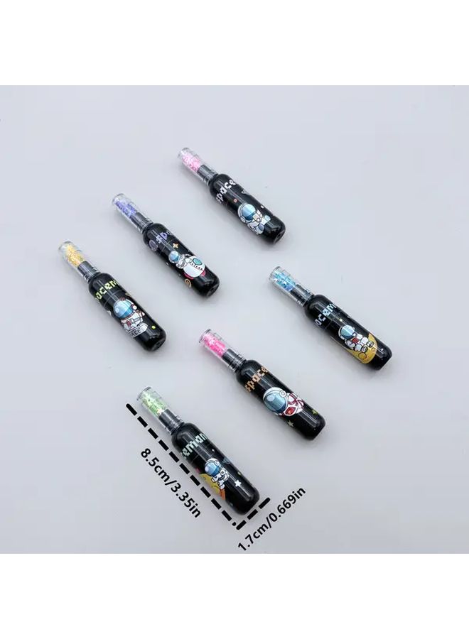 60 Pieces Astronaut Themed Drifting Bottle Fluorescent Markers 6 Colors Set For Journals Notes - Image 3