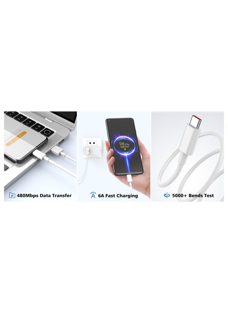 GOLDEN PLUS - 120W Fast Charger and Cable for Xiaomi, ACAGET 6A/1M 120W HyperCharge Cable, USB C Cable, Turbo Charging for Xiaomi 14 Ultra 13T Pro 13 12T 12 11T for Redmi Note 12 Pro Mi11 for POCO - Image 1
