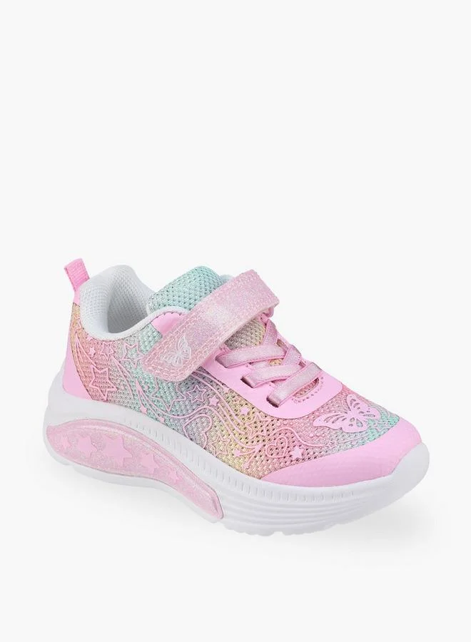 Flora Bella By Shoexpress Flora Bella Girls Glitter Detail Hook & Loop Sneakers