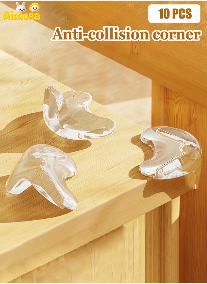 Aissiora 10PCS PVC transparent anti-collision corner Airbag protective cover Children's anti-collision corner protector Table corner protective cover Crescent shape  - Image 1