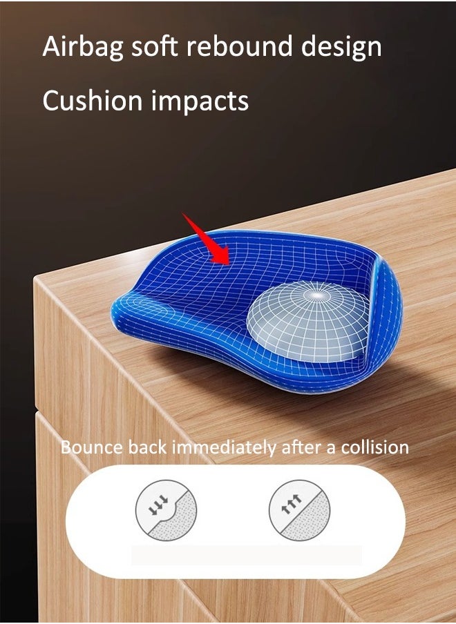 Aissiora 10PCS PVC transparent anti-collision corner Airbag protective cover Children's anti-collision corner protector Table corner protective cover Crescent shape  - Image 4