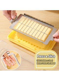 Generic Durable Butter Slicer and Storage Box with Stainless Steel Cutter and Fork, Ideal for Keeping Butter and Cheese Fresh in Fridge or Freezer  - Image 2