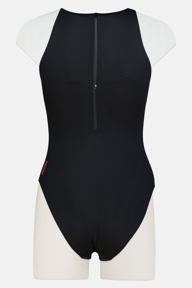 speedo Women Embroidered Logo Non Padded One Piece, Multicolor - Image 3