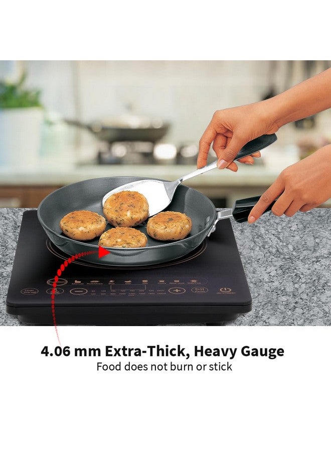 Hawkins Futura 20 cm Frying Pan, Hard Anodised Fry Pan with Stainless Steel Lid, Induction Frying Pan, Small Frying Pan, Black (IAF20S) - Image 2