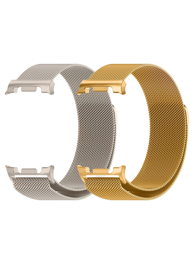 2Packs Milanese Metal Band for Samsung Galaxy Watch 8 Band 40mm 44mm/8 Classic 46mm, Mesh Magnetic Stainless Steel Loop Strap - Image 1