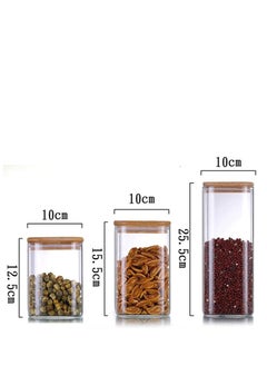 1Chase Borosilicate Square Glass Food Storage Jar With Air Tight Bamboo Lid 1800ML 1100ML 900ML  - Image 2