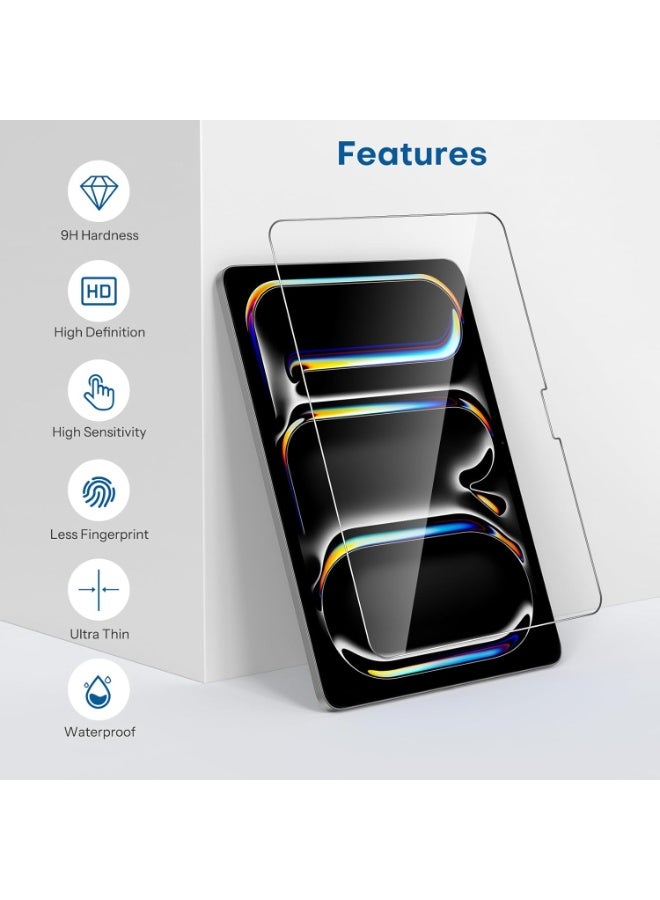 حماية شاشة لجهاز iPad Pro مقاس 11 بوصة 2025 M5/2024 M4 (الجيل 6/5)، عبوة واحدة من الزجاج المقسى لجهاز iPad Pro 11، مقاوم للخدوش، متوافق مع الحافظة، متوافق مع قلم أبل برو - Image 3