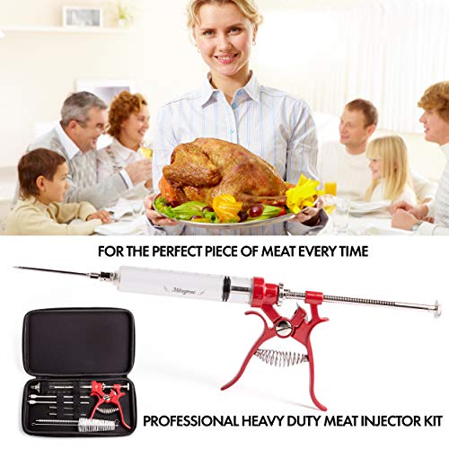 Milagroso Meat Injector Marinade Gun Stainless Steel Outdoor Kit Flavor Food Syringes & 4 Marinades Needles for BBQ Grill Smoker Injectors Professional Syringe Held Culinary Barbecue Tool - Image 2