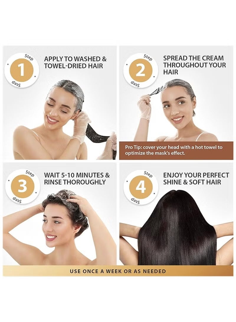 Karseell Collagen Hair Treatment and Deep Conditioning for All Hair Types, 500ml + Hair Serum for Damaged Hair, 50ml - Image 5