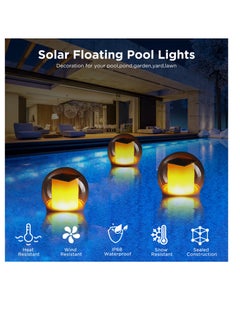 Excefore Solar Floating Pool Lights, Color Changing Pool Lights That Float, Waterproof Light up Pool Lights, Solar Pond Pool Lights for Outdoor Swimming Pool, Pond, Party Decoration  - Image 4