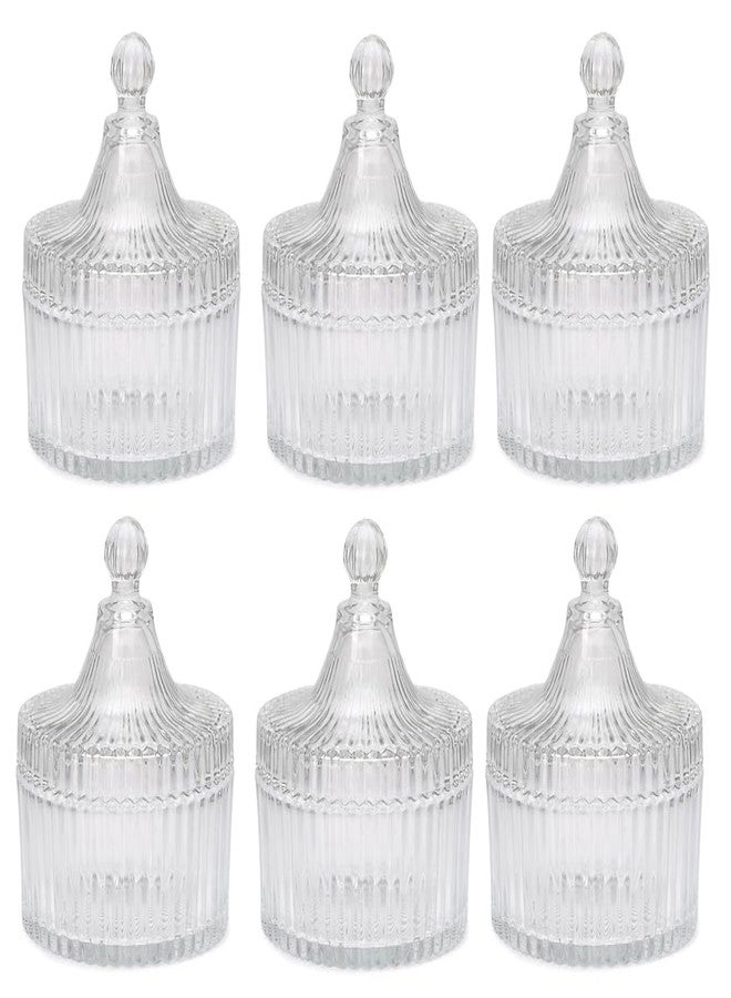 1st Time Stylish & Clear Candy Jar for Candy, Cookies, Dishes and Biscuit, Pack of 6, 300 Ml, 10 X 10 X 12 CM - Image 1