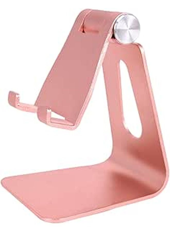 Foldable Aluminum Alloy Phone Stand Tablet Holder Rose Gold Portable for Desktop Streaming Video Calls - Image 1