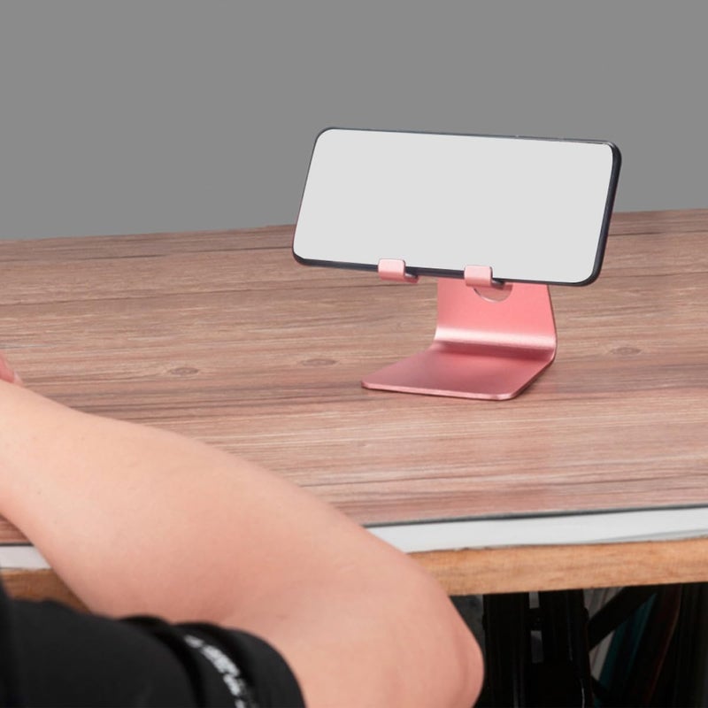 Foldable Aluminum Alloy Phone Stand Tablet Holder Rose Gold Portable for Desktop Streaming Video Calls - Image 5