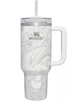 Stanley Stanley Quencher H2.0 FlowState 40 oz Vacuum Insulated Tumbler – Rose Quartz Swirl Travel Mug with Reusable Lid and Straw for Water, Coffee, Smoothies, and Iced Tea – Durable, Stylish, and Leakproof  - Image 2