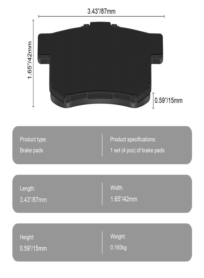 HYFTJYZ HZ1414 QuietCast Premium Ceramic Disc Brake Pad Set - Compatible With Select Ford Expedition, F-150; Lincoln Navigator; FRONT - Image 4