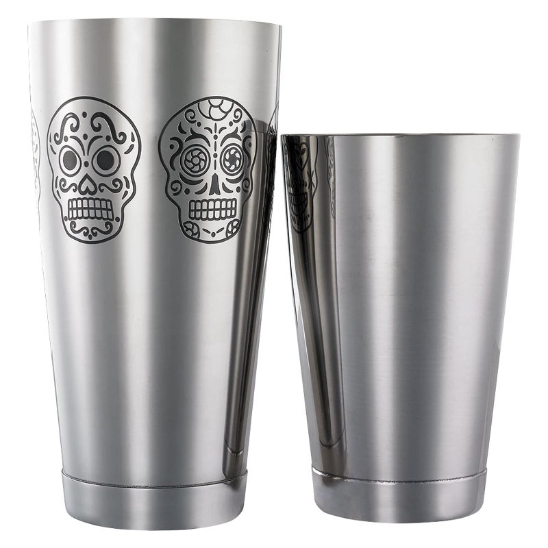 Barfly Skull Cocktail Shaker Tin Set 18 oz and 28 ozStainless Steel SkullM37009SKU