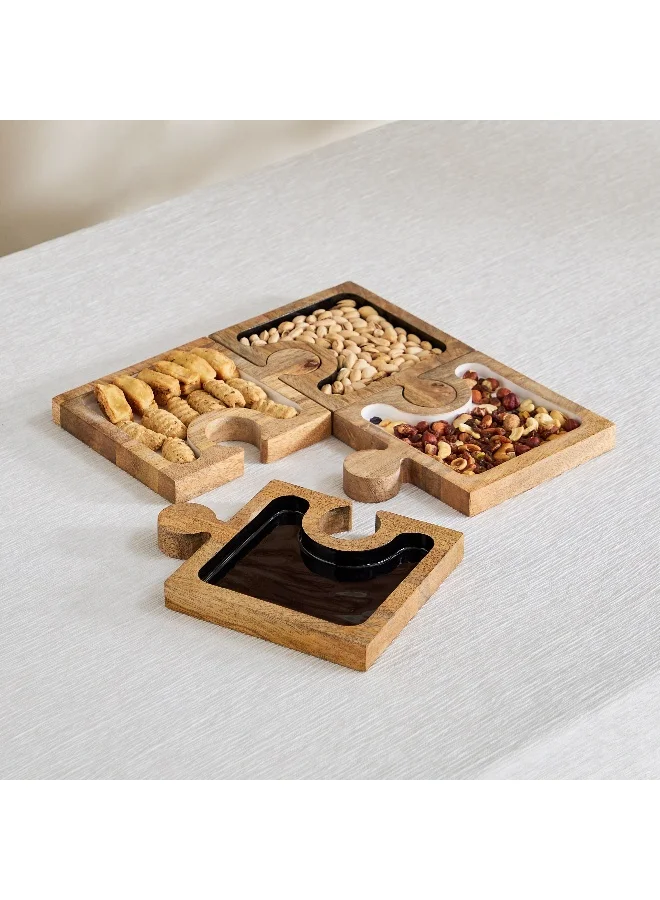 هوم بوكس Nordic Wooden Puzzle Tray - 35.5x35.5x2.5 cm