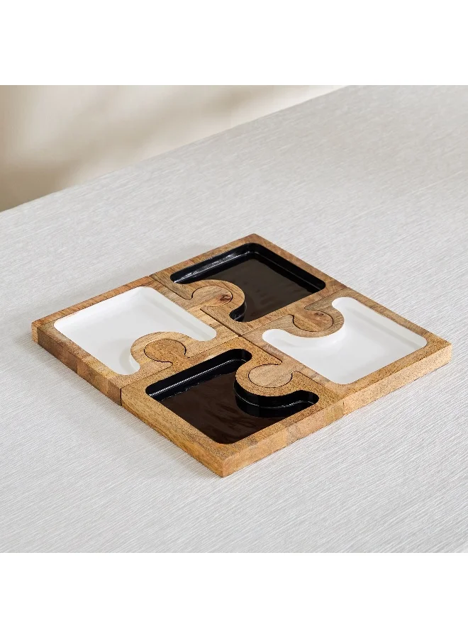هوم بوكس Nordic Wooden Puzzle Tray - 35.5x35.5x2.5 cm