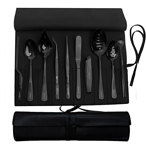 CREATIVECHEF Professional Chef Plating Kit, 10 Piece Culinary Plating Set, Black, Stainless Steel - Image 1