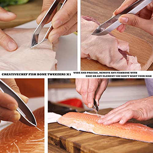 CREATIVECHEF Professional Chef Plating Kit, 10 Piece Culinary Plating Set, Black, Stainless Steel - Image 4