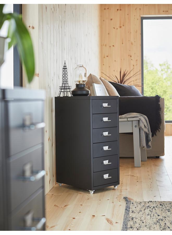 زبون وحدة أدراج بعجلات، أسود، 28×69 سم - Image 5