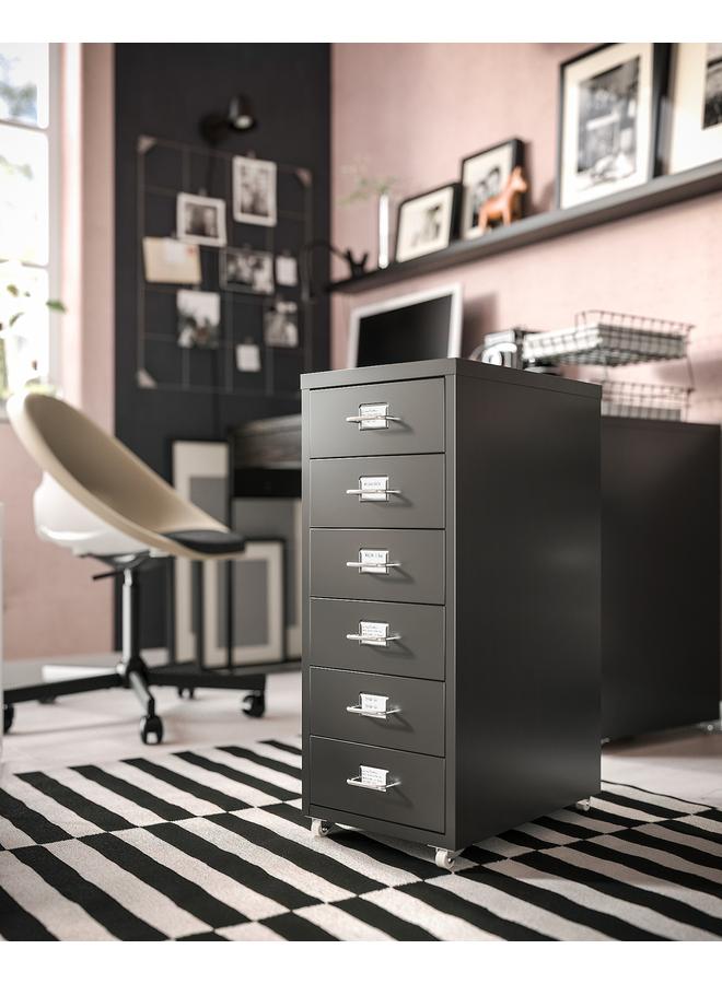 زبون وحدة أدراج بعجلات، أسود، 28×69 سم - Image 3