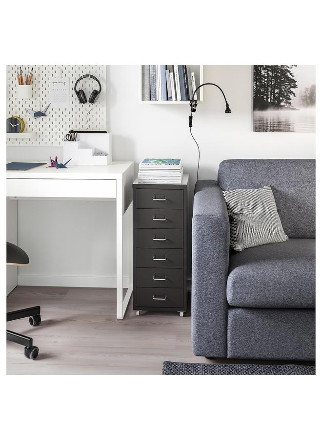 زبون وحدة أدراج بعجلات، أسود، 28×69 سم - Image 4