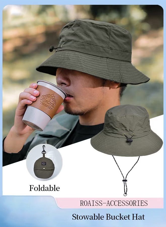 Generic Sun Hat for Men Women Wide Brim UPF 50+ Fishing & Bucket Hat Waterproof Foldable Beach Sun Hat for Hiking Camping Safari  - Image 1