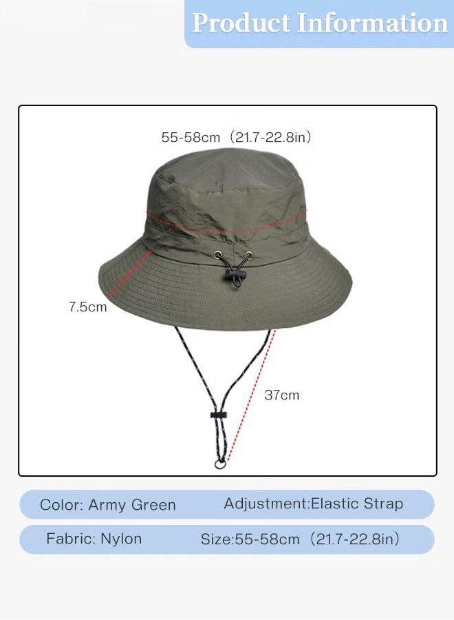 Generic Sun Hat for Men Women Wide Brim UPF 50+ Fishing & Bucket Hat Waterproof Foldable Beach Sun Hat for Hiking Camping Safari  - Image 5