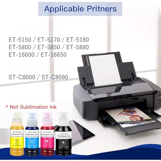 542 INK REFILL BOTTLE USE FOR ECOTANK PRO ET-16600, ET-5150, ET-5170, ET-5180, ET-5800, ET-5850, ET-5880, ET-16650, WORKFORCE ST-C8000, ST-C8090BK C M Y - Image 3
