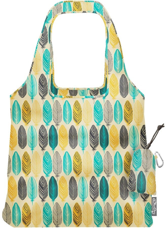 ChicoBag Vita Reusable Bag with Built-in Pouch and Carabiner Clip | Large-Capacity Shoulder Bag | Eco-Conscious Packable Tote | Variety 3pk - Lemon, Feather, & Matrix (Pack of 3) - Image 2