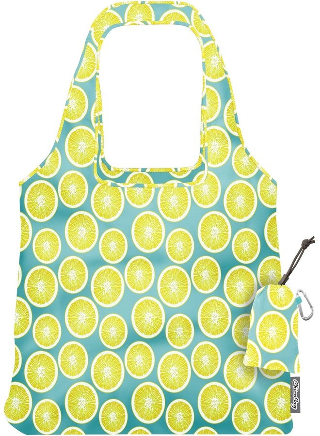 ChicoBag Vita Reusable Bag with Built-in Pouch and Carabiner Clip | Large-Capacity Shoulder Bag | Eco-Conscious Packable Tote | Variety 3pk - Lemon, Feather, & Matrix (Pack of 3) - Image 3