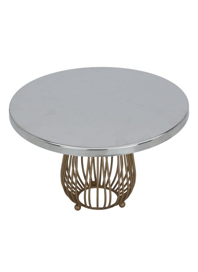 Alsaif Steel Cake Serving Stand 16 X 25 X 25 Cm Copper Base Round Silver  - Image 2
