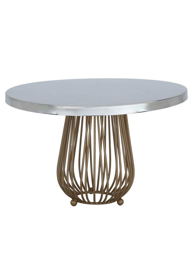 Alsaif Steel Cake Serving Stand 16 X 25 X 25 Cm Copper Base Round Silver  - Image 1