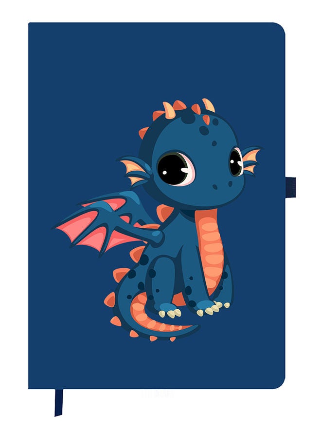 Theodor Designer A5 Thick Blue Hardcover Notebook Dragon - Image 1
