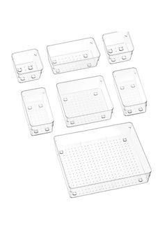 Piccasio PICCASIO™ 11 Pcs Multi-Purpose Drawer Organizer Set, Different sizes Clear Vanity Tray Organizers and storage Boxes, Clear Plastic Storage Bins for Makeup, Office, Kitchen and Bedroom  - Image 1