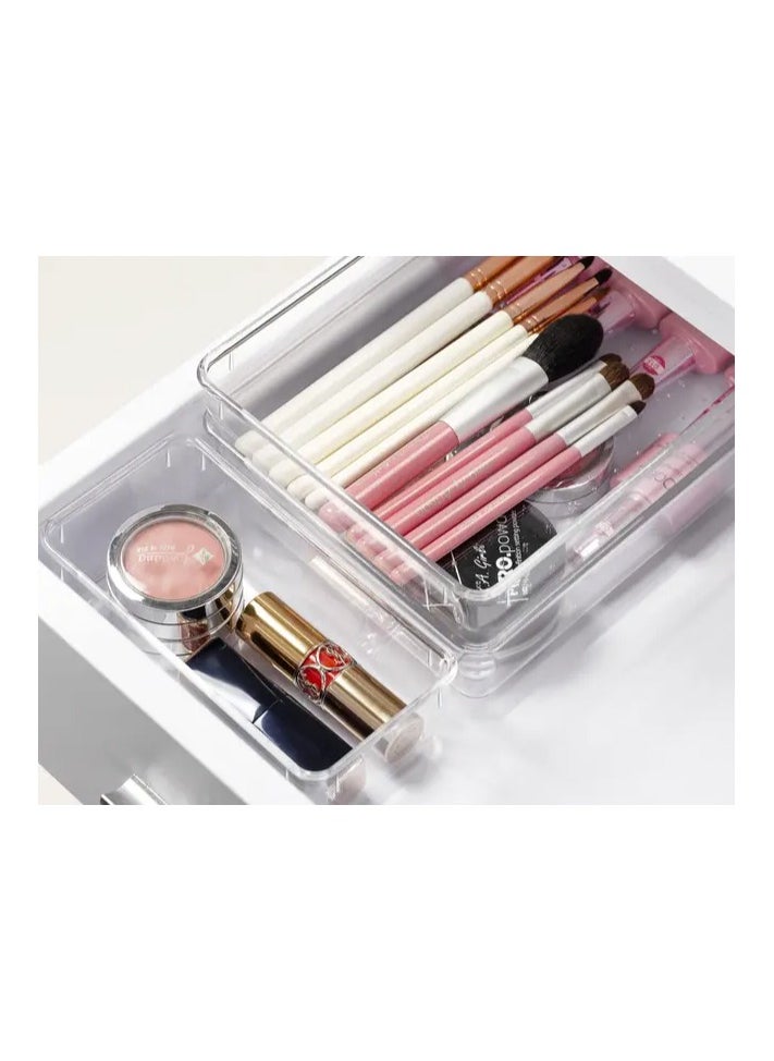 Piccasio PICCASIO™ 11 Pcs Multi-Purpose Drawer Organizer Set, Different sizes Clear Vanity Tray Organizers and storage Boxes, Clear Plastic Storage Bins for Makeup, Office, Kitchen and Bedroom  - Image 2