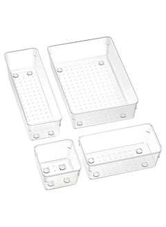 Piccasio PICCASIO™ 11 Pcs Multi-Purpose Drawer Organizer Set, Different sizes Clear Vanity Tray Organizers and storage Boxes, Clear Plastic Storage Bins for Makeup, Office, Kitchen and Bedroom  - Image 5